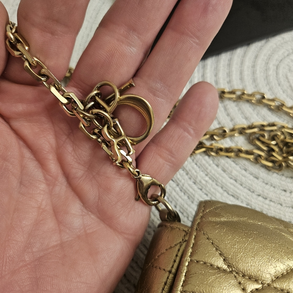 Dior Gold Quilted Chain Bag (WOC) - Picture 13 of 14